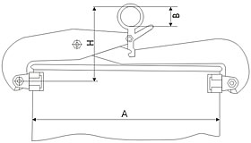 UCHWYT DO BECZEK W POZYCJI PIONOWEJ TYP - BPX - WYMIAR