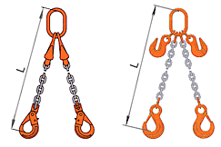 Zawiesia łańcuchowe dwuciegnowe wg normy PN-EN 818 Kl.10
