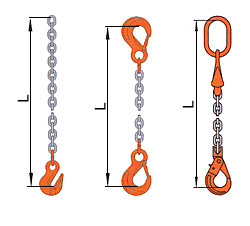 Zawiesia łańcuchowe jednociegnowe wg normy PN-EN 818 Kl.10