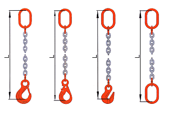 Zawiesia łańcuchowe jednociegnowe wg normy PN-EN 818 Kl.8