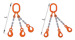 Zawiesia łańcuchowe trzycięgnowe wg normy PN-EN 818 Kl.10