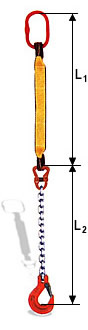 Zawiesie specjalne jednocięgnowe typ 1ZS pasowo-łańcuchowe